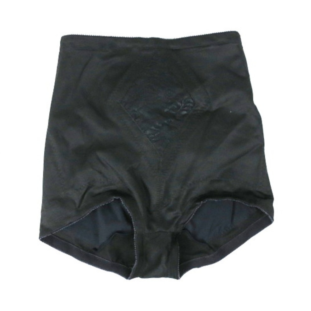 Rago Shapewear Panties Black High Rise Girdle L